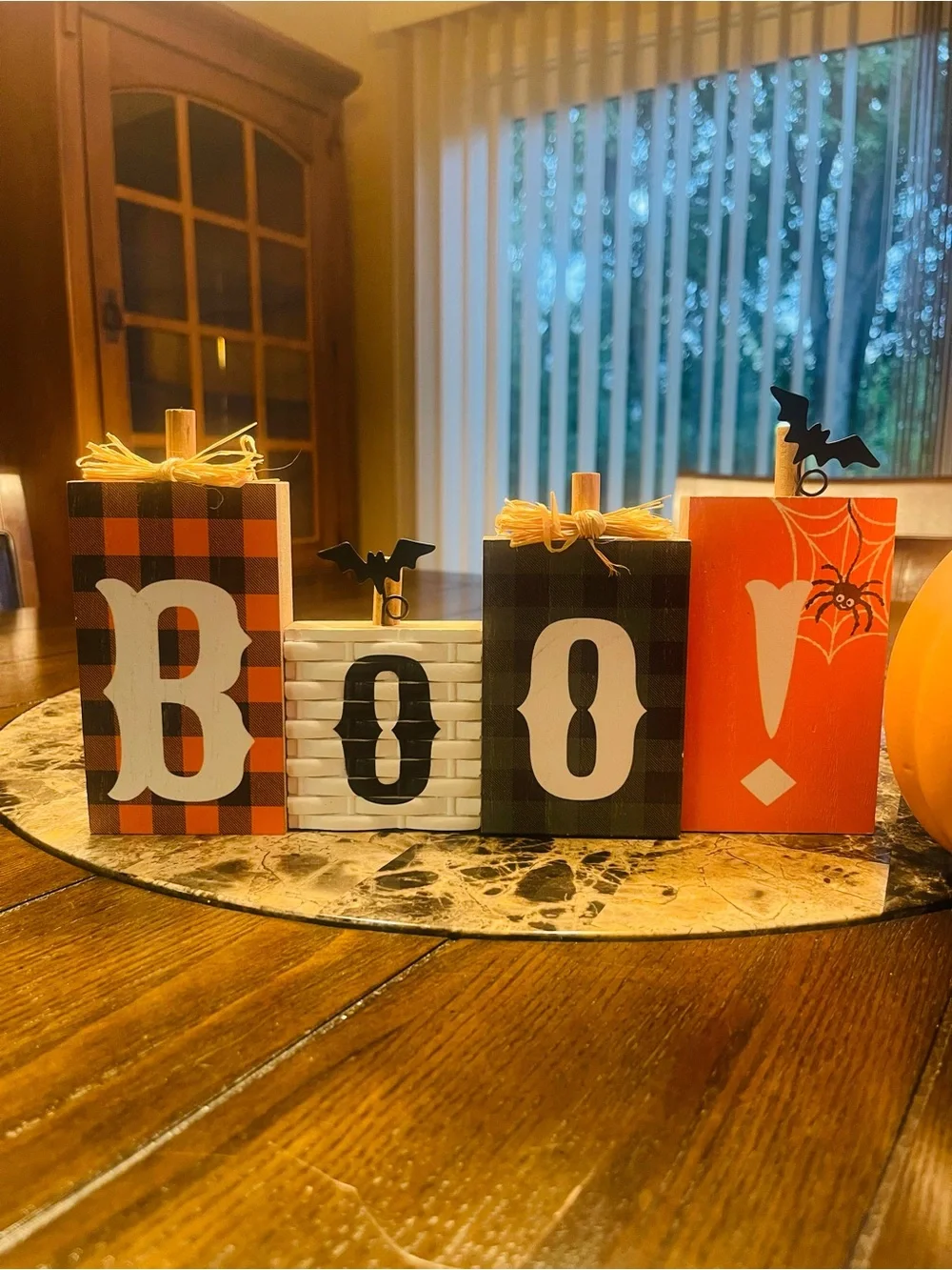 Halloween Block Pumpkin Set - Orange, Green, White, Black